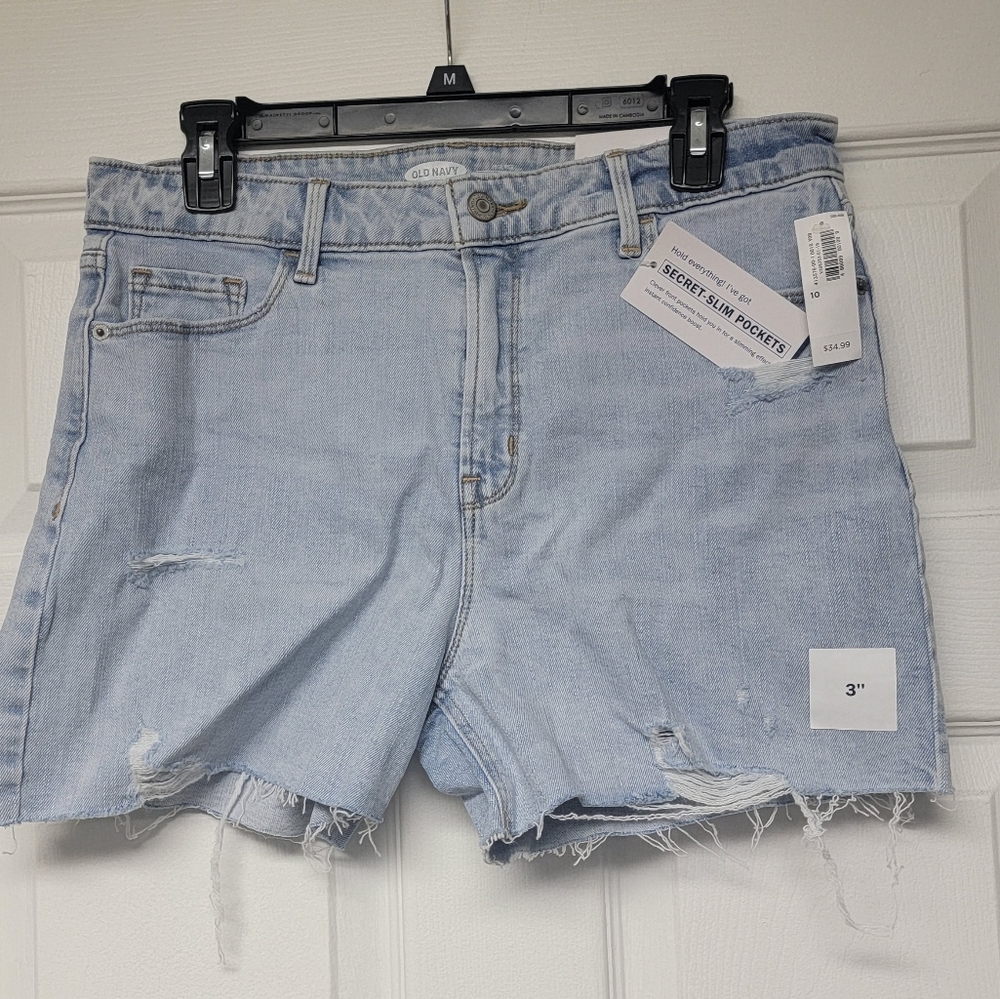 Old Navy High Rise Secret Slim Pocket Jean Shorts NWT
